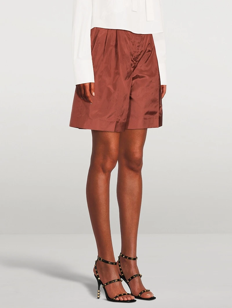 Washed Taffeta Bermuda Shorts