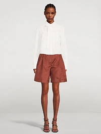 Washed Taffeta Bermuda Shorts