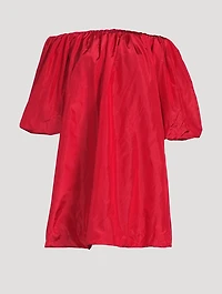 Off-The-Shoulder Washed Taffeta Dress