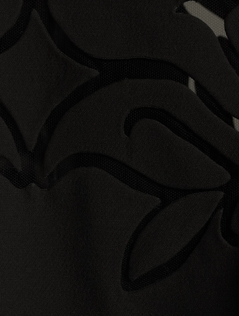 Crepe Sheath Dress With Flower Cut-Outs