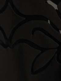 Crepe Sheath Dress With Flower Cut-Outs