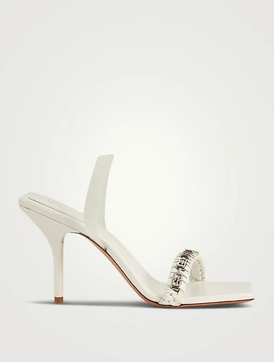 G Woven Leather Slingback Sandals