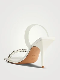 G Woven Leather Slingback Sandals