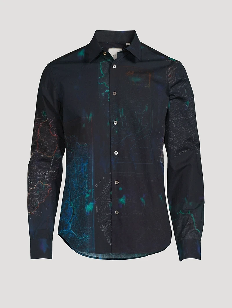 Cotton Shirt Map Print