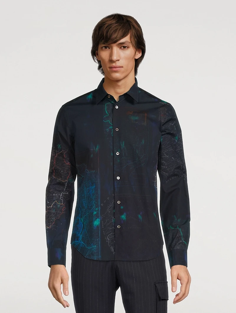 Cotton Shirt Map Print