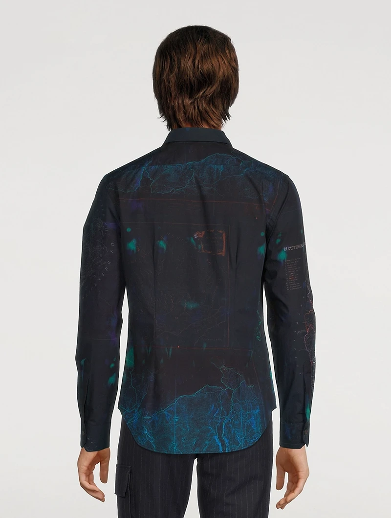 Cotton Shirt Map Print