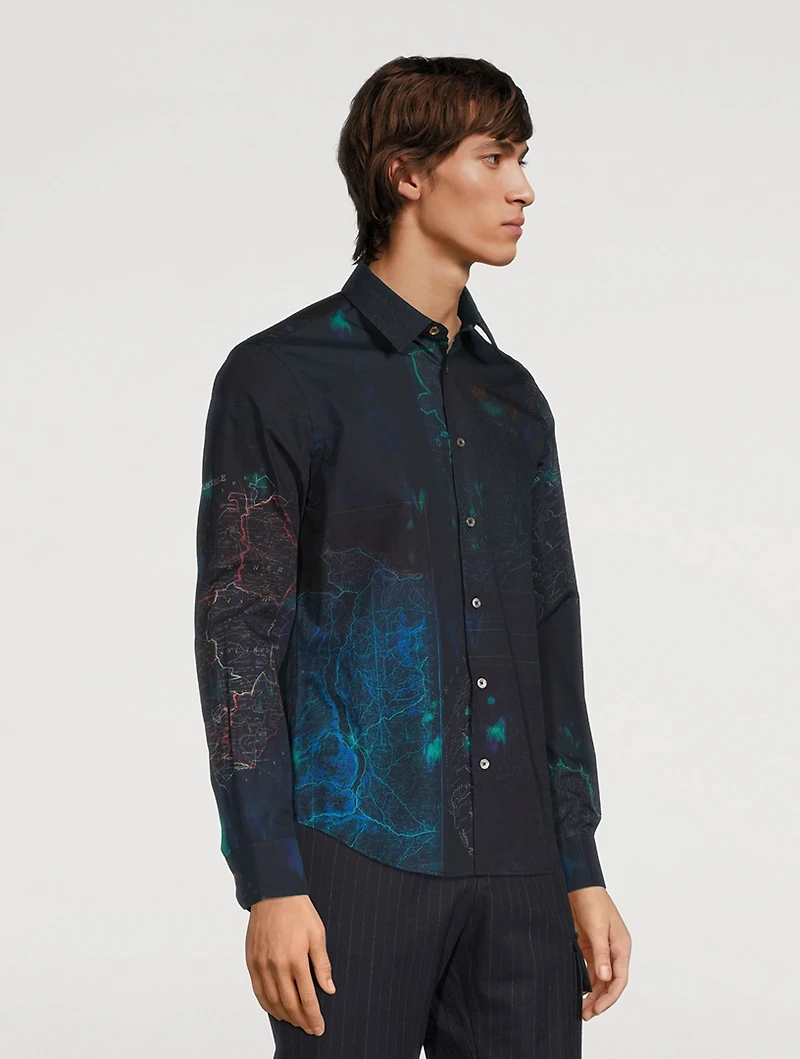 Cotton Shirt Map Print