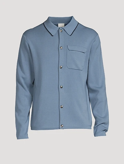 Wool Snap-Button Cardigan