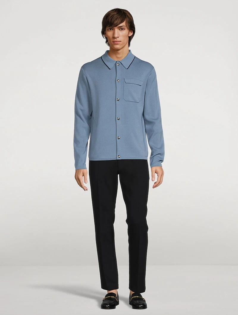 Wool Snap-Button Cardigan