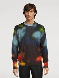Wool And Mohair Sweater Ink Spill Print