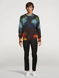 Wool And Mohair Sweater Ink Spill Print