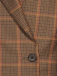 Wool Double-Breasted Jacket Check Print