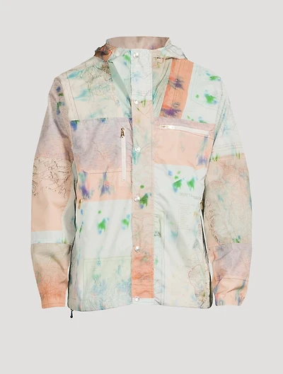 Hooded Anorak Jacket Map Print