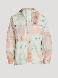 Hooded Anorak Jacket Map Print
