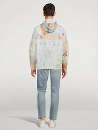 Hooded Anorak Jacket Map Print