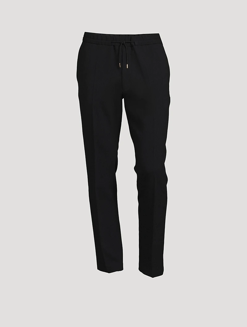 3D Wool-Blend Drawstring Pants