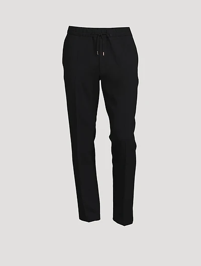 3D Wool-Blend Drawstring Pants