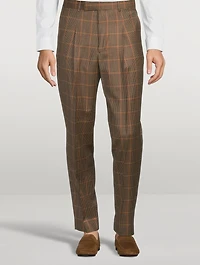 Wool Slim-Fit Pants Check Print