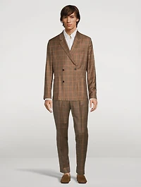 Wool Slim-Fit Pants Check Print