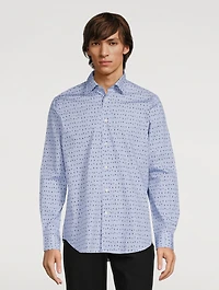 Cotton Tailored Shirt Small Floral Print