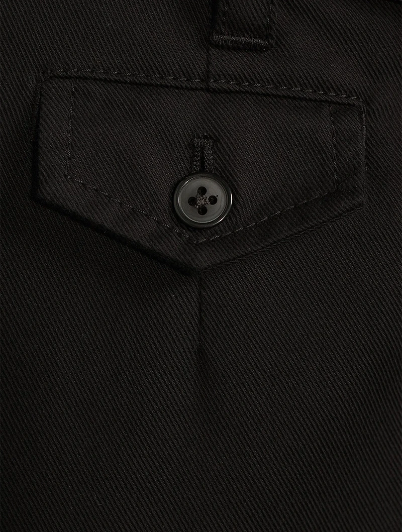 Cotton Stretch Cargo Pants With Belt