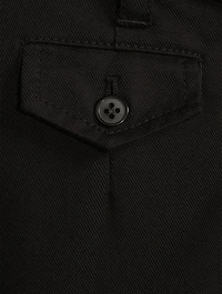 Cotton Stretch Cargo Pants With Belt