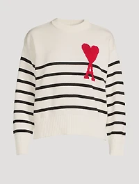 Ami De Cœur Striped Cotton And Wool Sweater