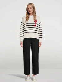 Ami De Cœur Striped Cotton And Wool Sweater
