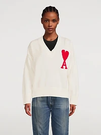 Ami De Cœur Cotton And Wool V-Neck Sweater