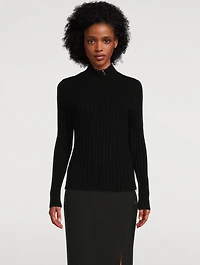 Diagonal Zip Turtleneck Sweater