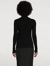 Diagonal Zip Turtleneck Sweater