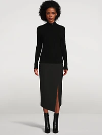 Diagonal Zip Turtleneck Sweater