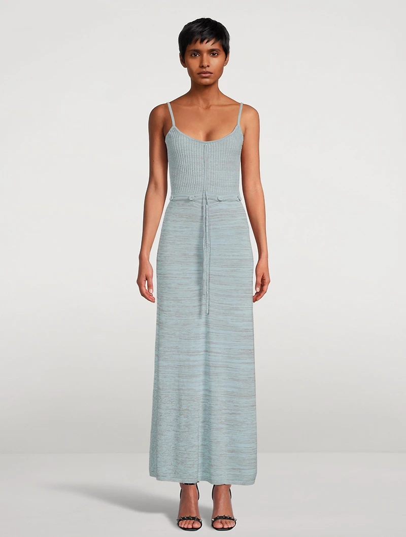 Ruched Disconnect Knit Cami Dress