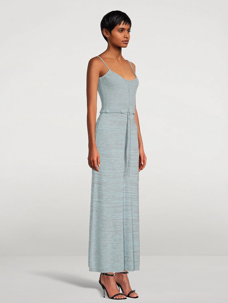 Ruched Disconnect Knit Cami Dress