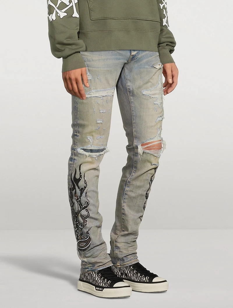 Bandana Flame Skinny Jeans