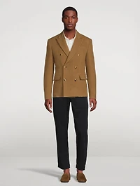 Wool-Blend Double-Breasted Jacket