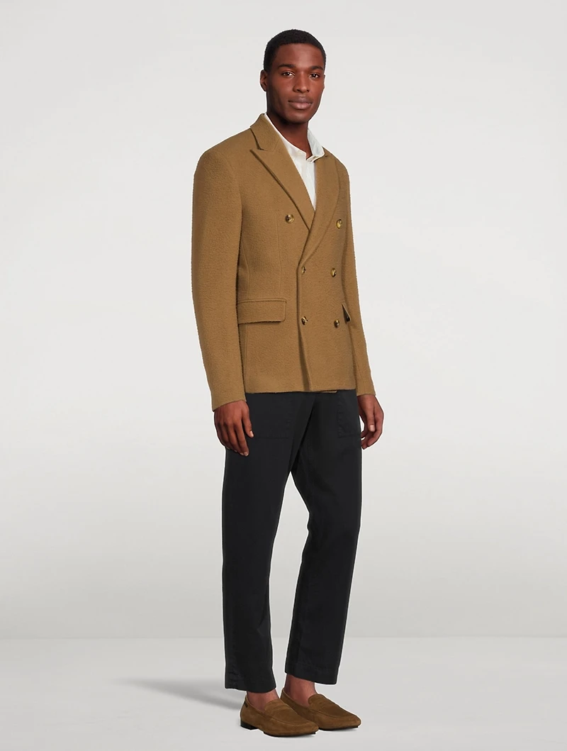 Wool-Blend Double-Breasted Jacket