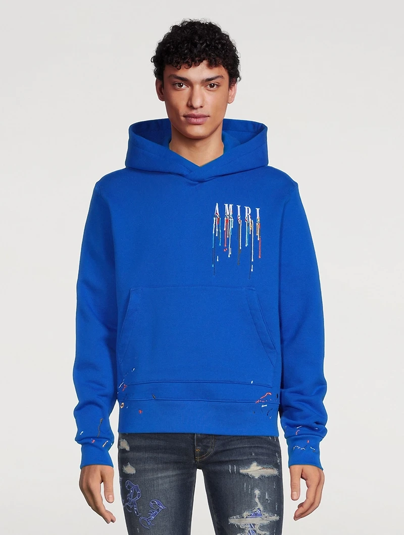 Paint Drip Logo Cotton Hoodie