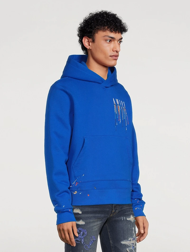 Paint Drip Logo Cotton Hoodie