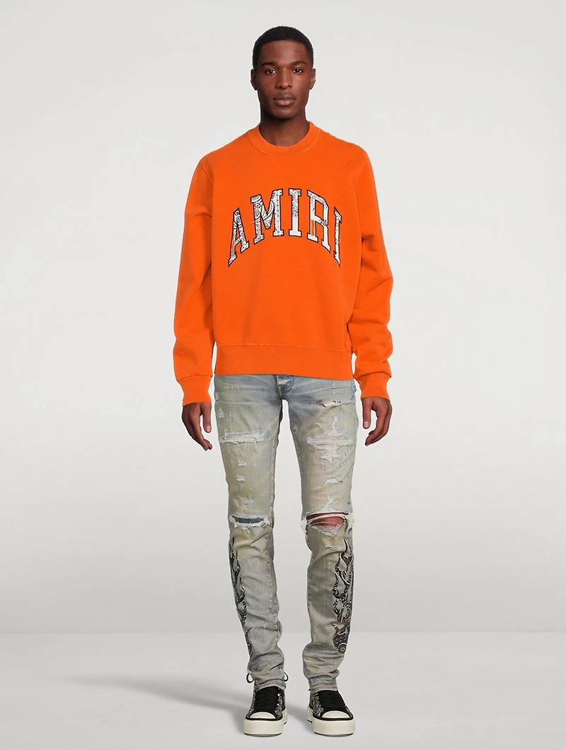Cotton Sweatshirt With Bandana Applique