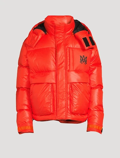 Down Puffer Jacket With Back Logo