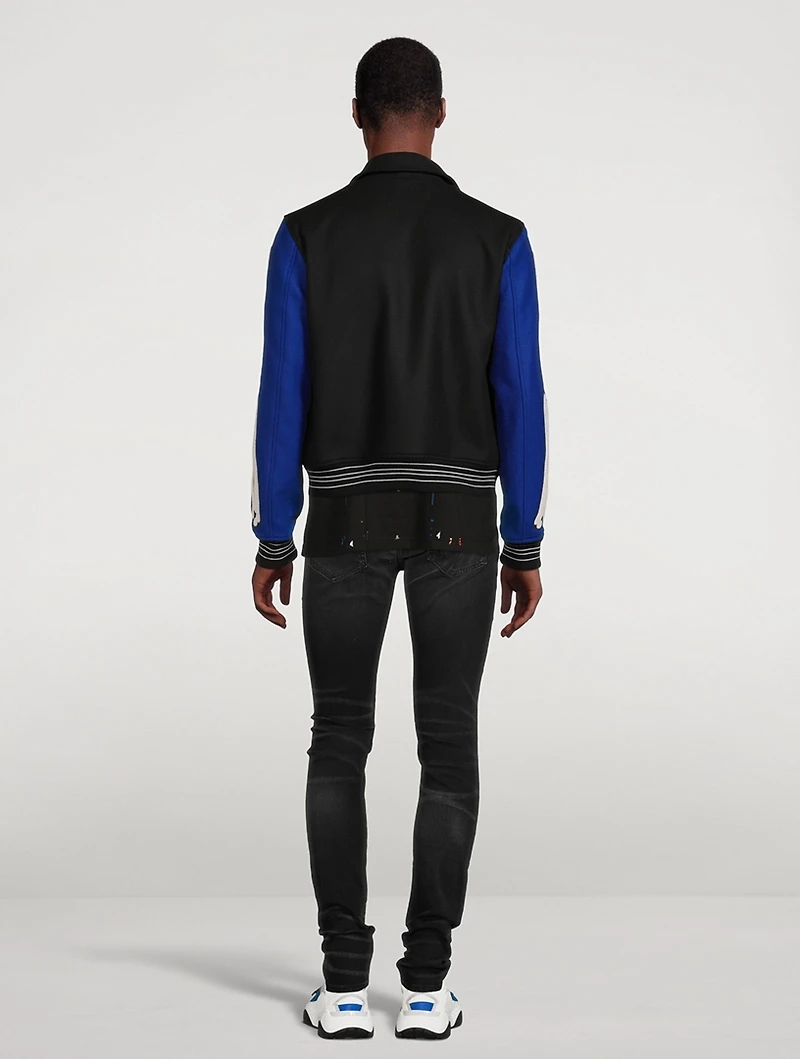 Bones Wool-Blend Varsity Jacket