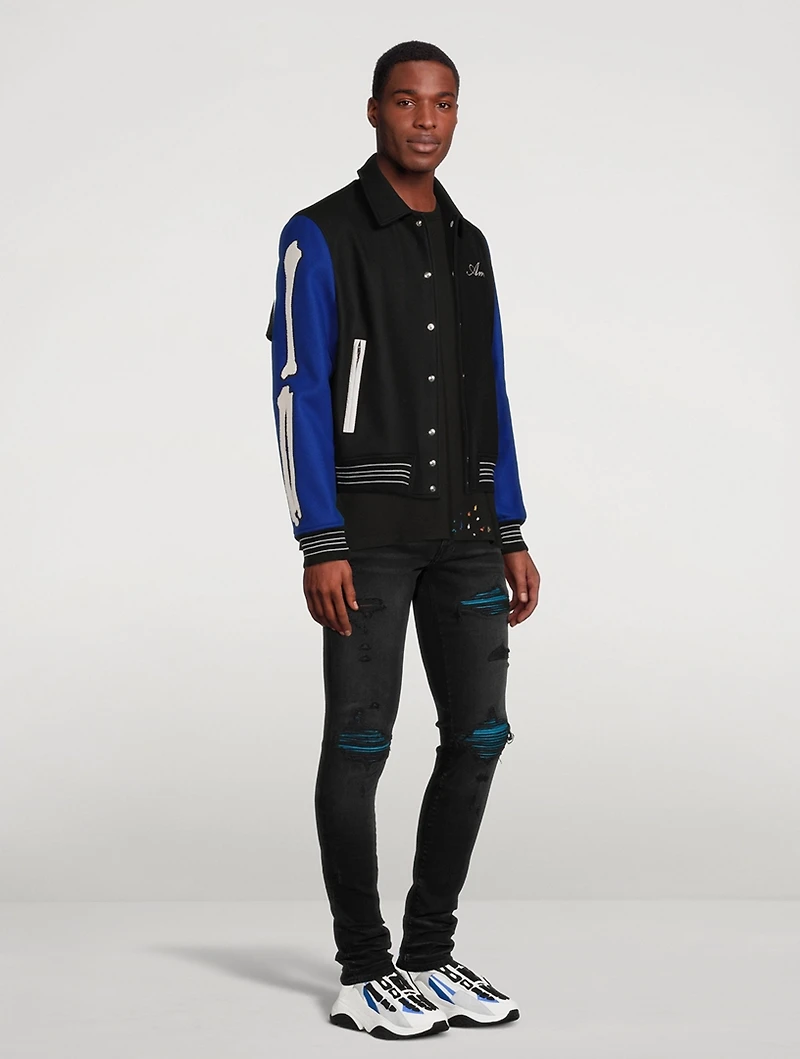 Bones Wool-Blend Varsity Jacket