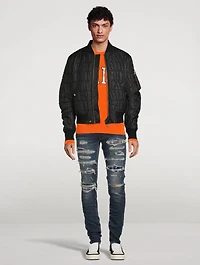 Quilted Logo Bomber Jacket
