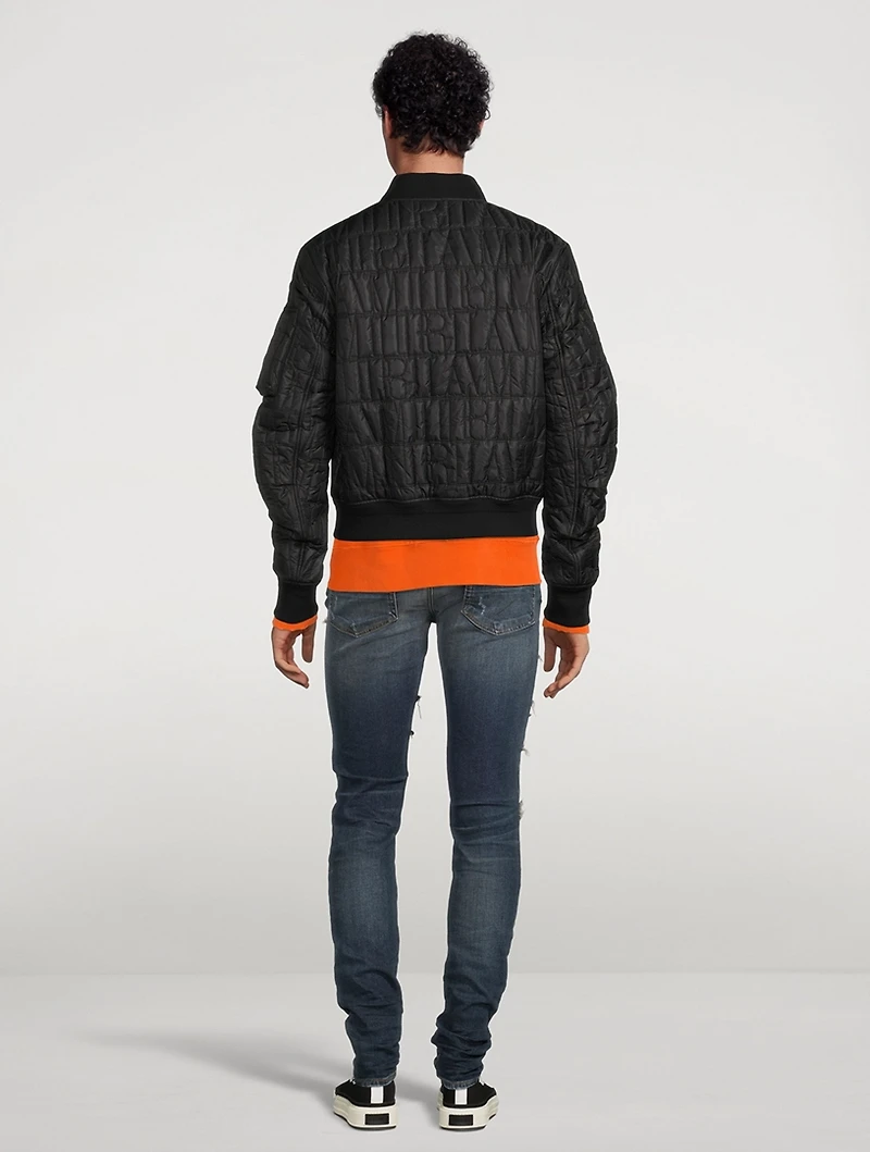 Quilted Logo Bomber Jacket