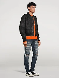 Quilted Logo Bomber Jacket