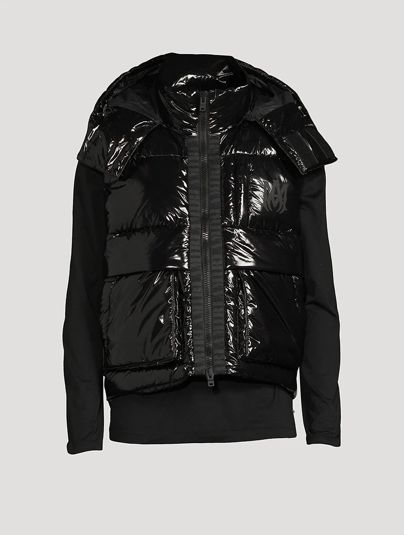 Down Puffer Vest With Back Logo
