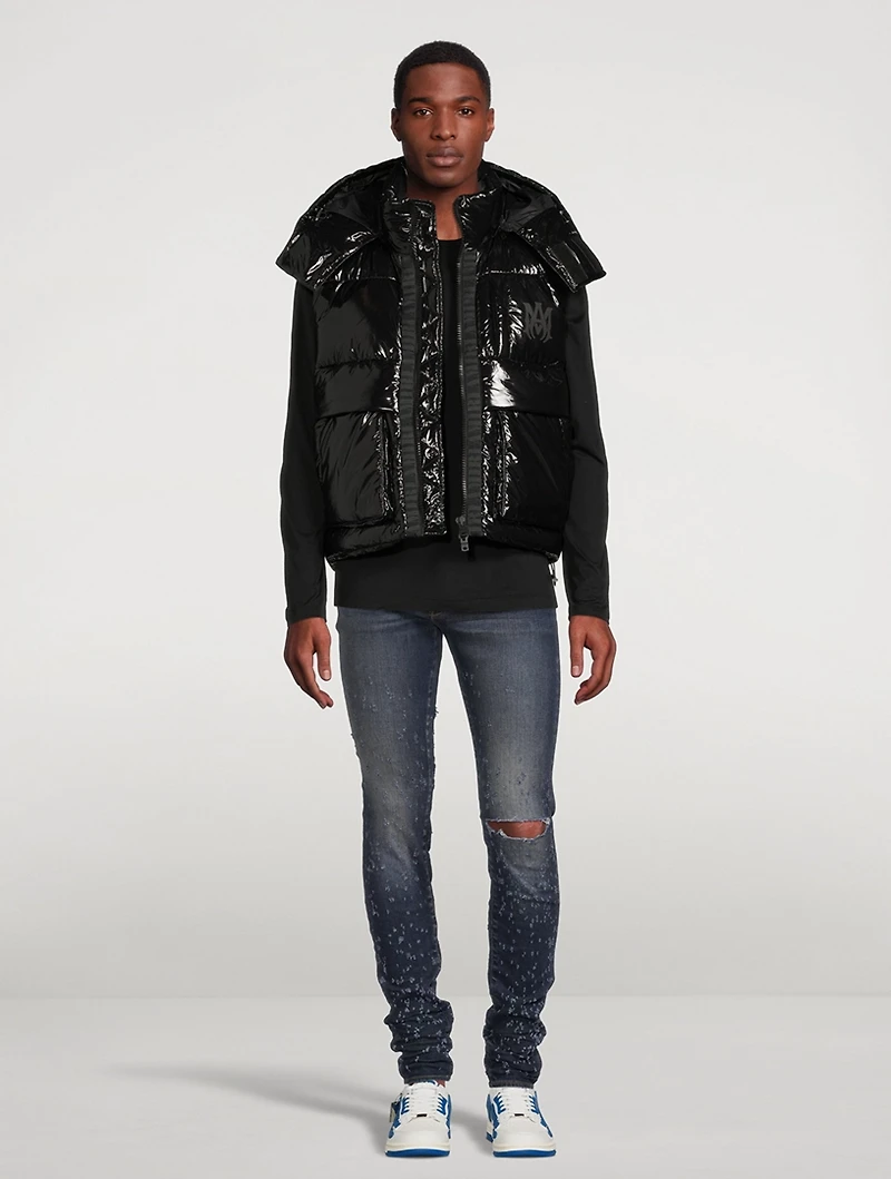 Down Puffer Vest With Back Logo