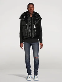 Down Puffer Vest With Back Logo