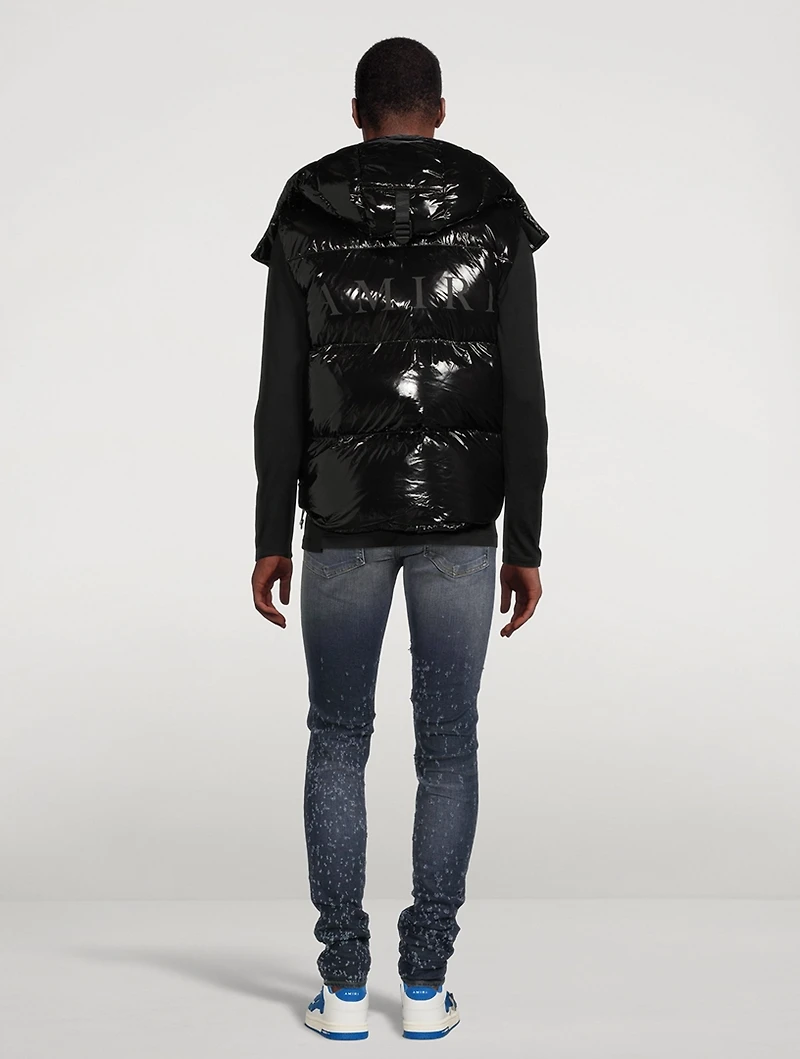 Down Puffer Vest With Back Logo